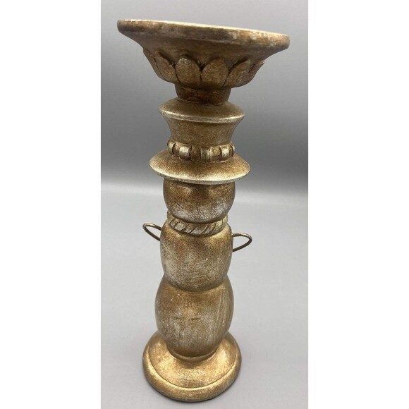 Victorian 3 Set Gold Antiqued Gilded Candleholders Christmas Angel Santa Snowman - Picture 14 of 16